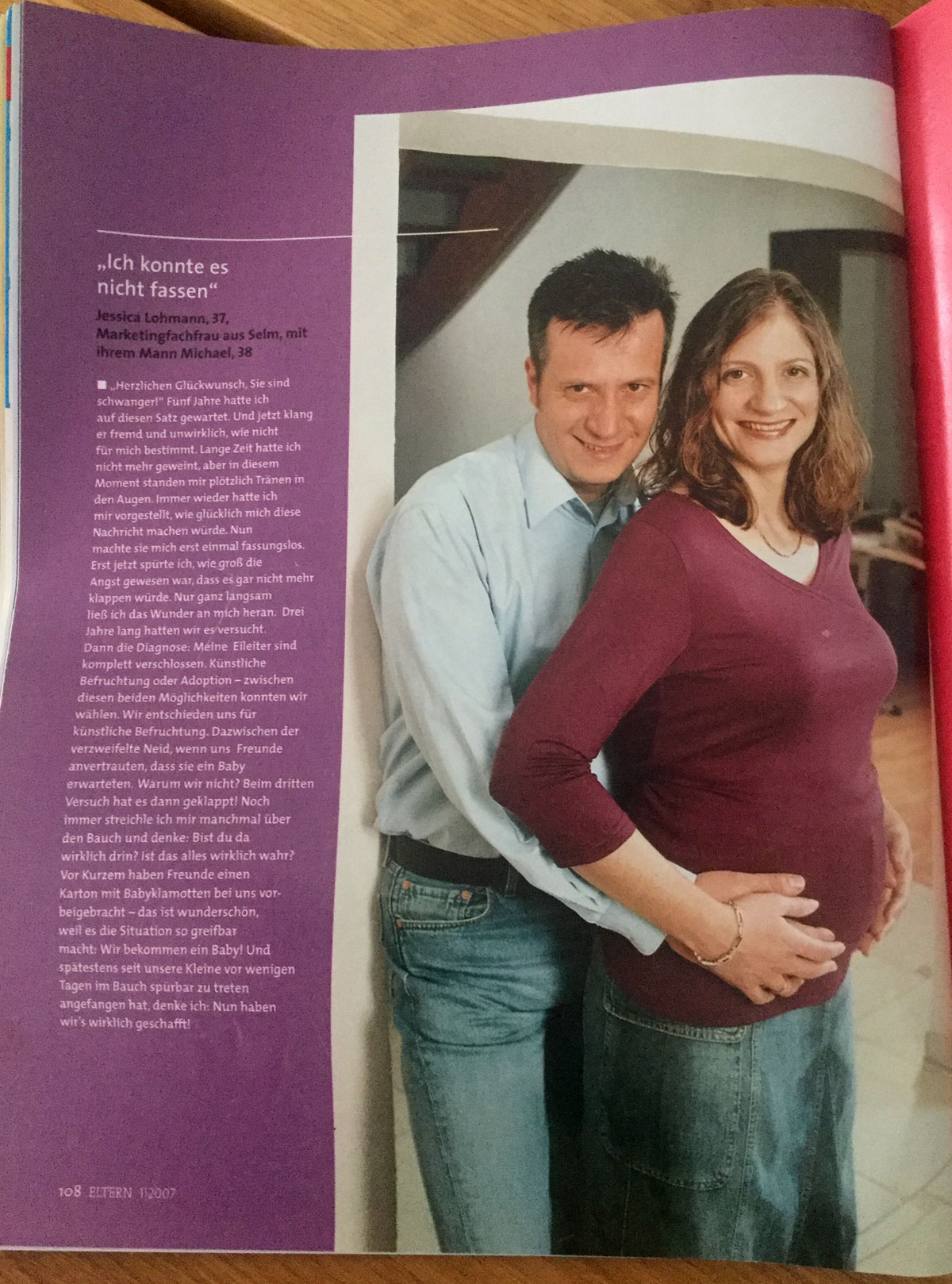 Ein Artikel über meine Sehnsucht nach einem Baby in der Zeitschrift 'Eltern'